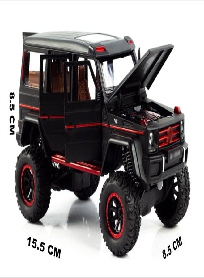 عطري سيارة ATRI 1:32 مصبوبة من المعدن 4x4 G Klessa تعمل بالسحب للخلف مع أضواء وصوت وباب قابل للفتح (أسود) - Image 2